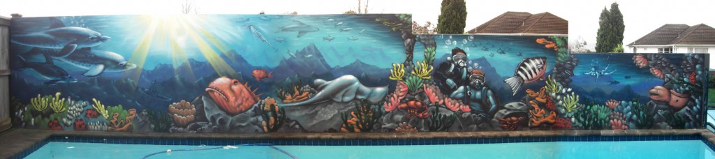 poolside mural NZ