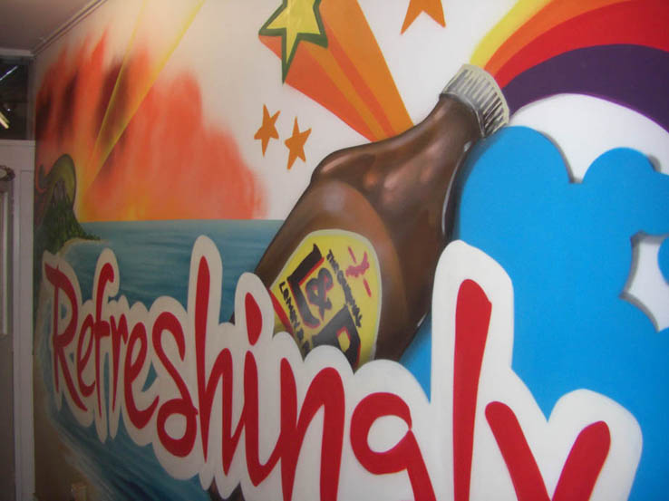 graffiti mural for Coca-Cola Amatil NZ Oasis offices by Auckland artist