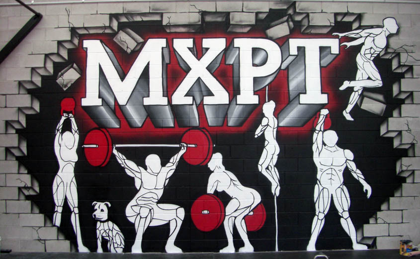Auckland gym feature wall mural