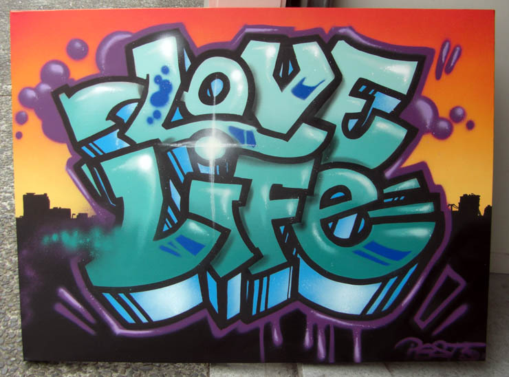 auckland commissioned Love Life graffiti art canvas painting
