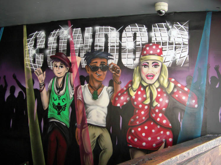 family bar graffiti art mural auckland nz