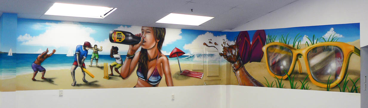 Coca-cola Amatil nz office beach mural